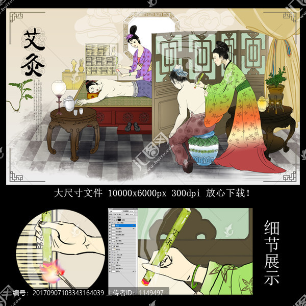 古代傳統(tǒng)中醫(yī)艾灸療法,艾灸