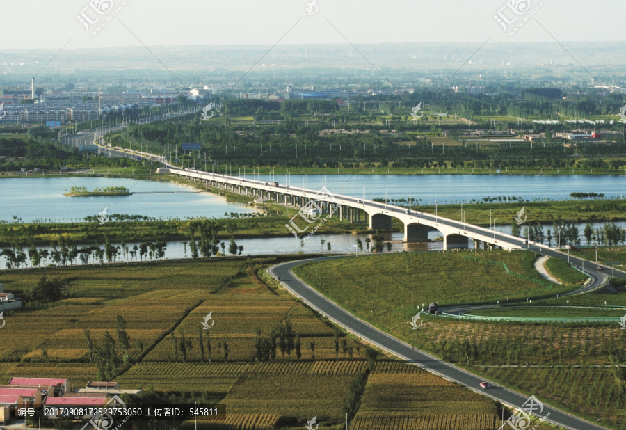 中卫黄河大桥全景鸟瞰图