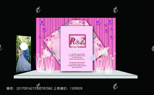 粉紫色婚禮效果圖
