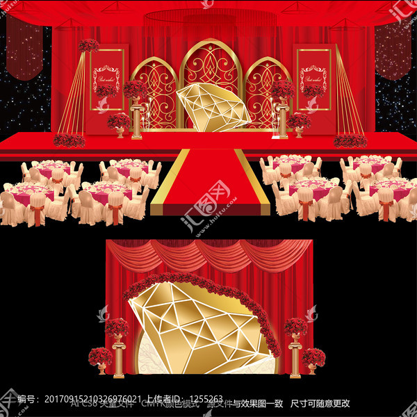 紅色歐式教堂主題婚禮