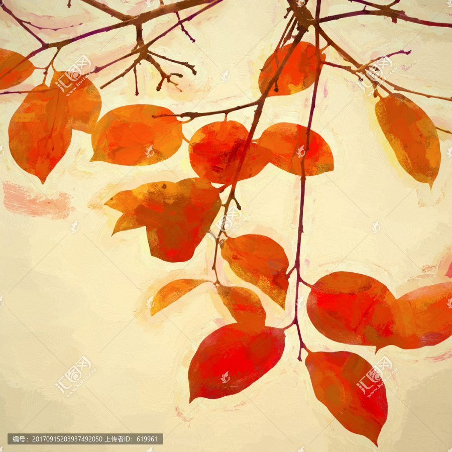 抽象畫(huà)秋葉,無(wú)分層