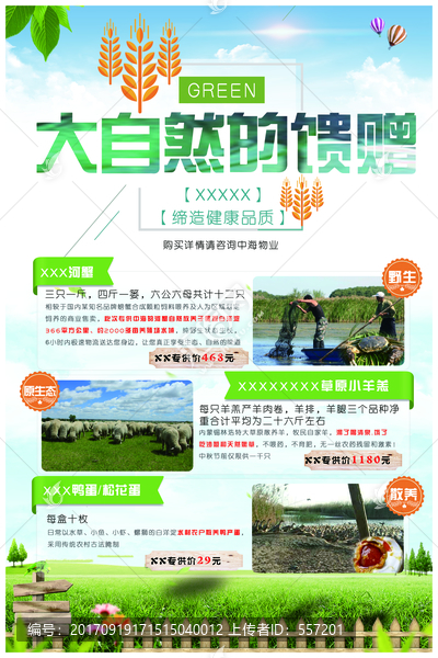 農(nóng)家樂大自然的饋贈(zèng)傳單