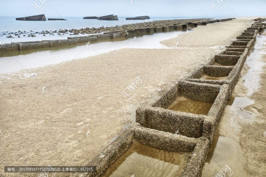 海滨沙滩秩序美,海岸线