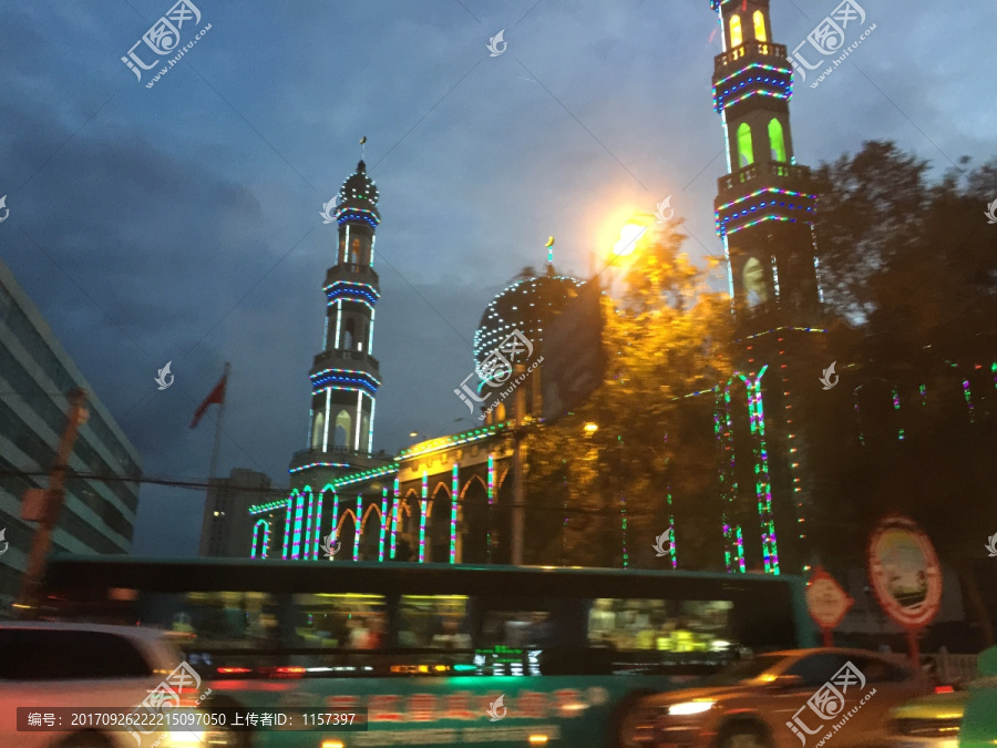 南宁,伊斯兰教堂夜景