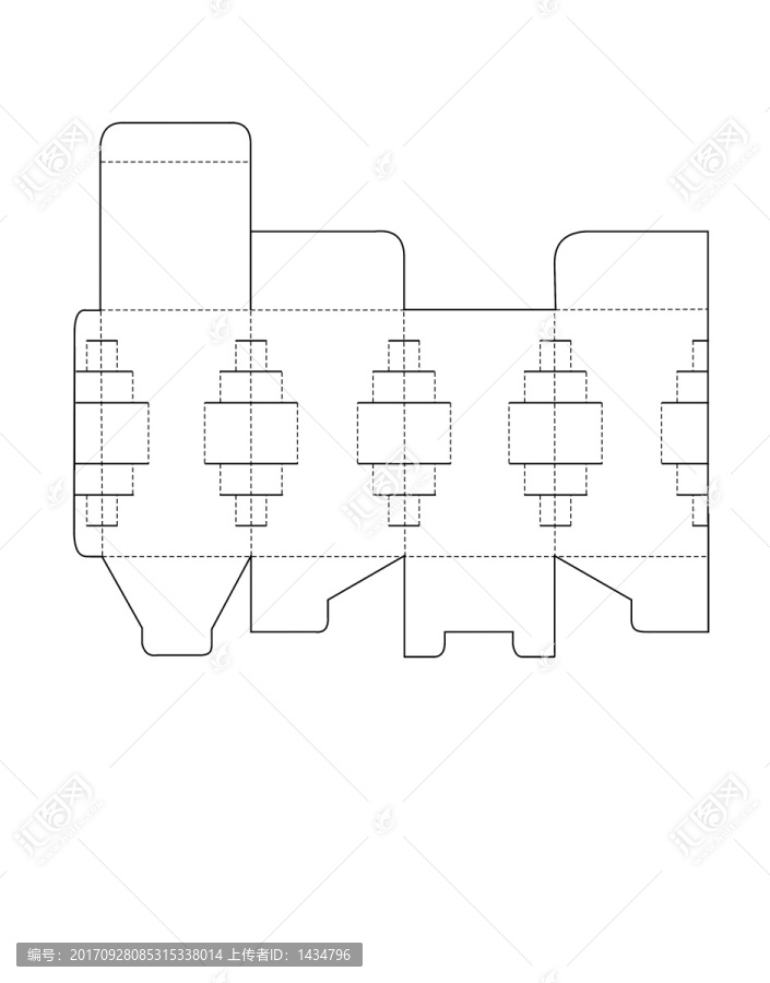 特殊盒形展开冲模线,异形236