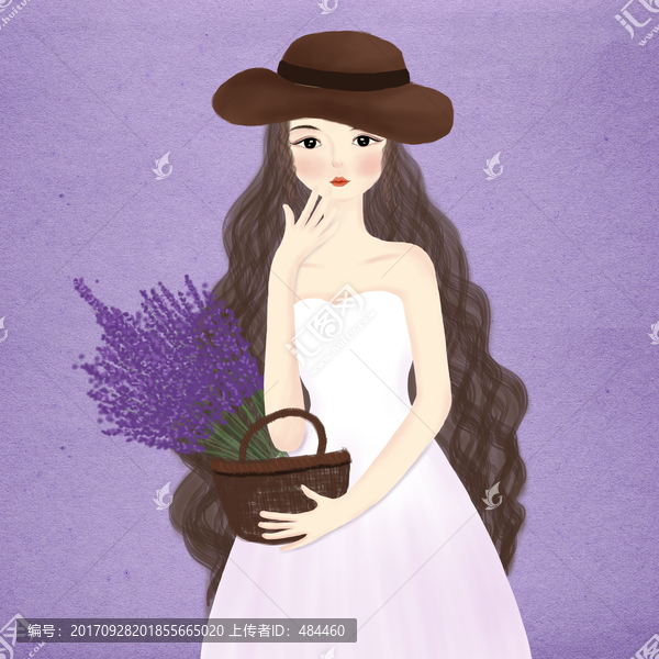 女人和花