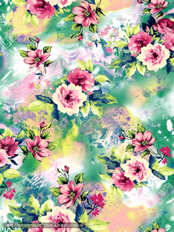 花卉,數(shù)碼印花,有分層