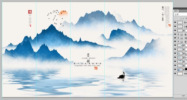 水墨山水畫,裝飾畫
