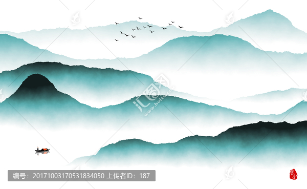 新中式抽象意境水墨山川