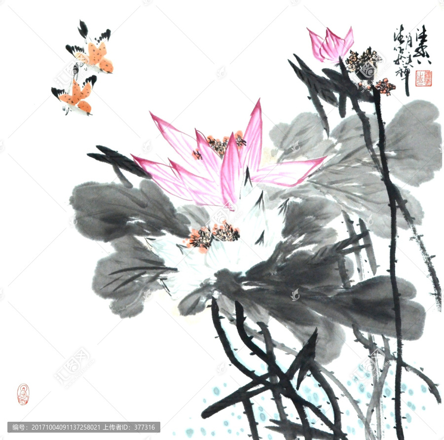 原創(chuàng)寫意荷花