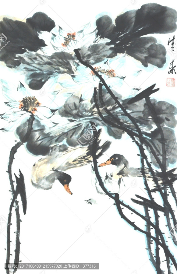 原創(chuàng)寫意荷花