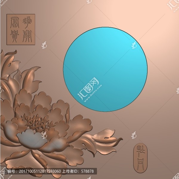 煙灰缸精雕圖,煙灰缸,,牡丹