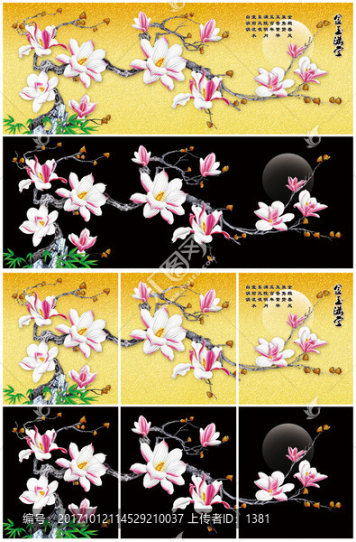 玉蘭花背景墻