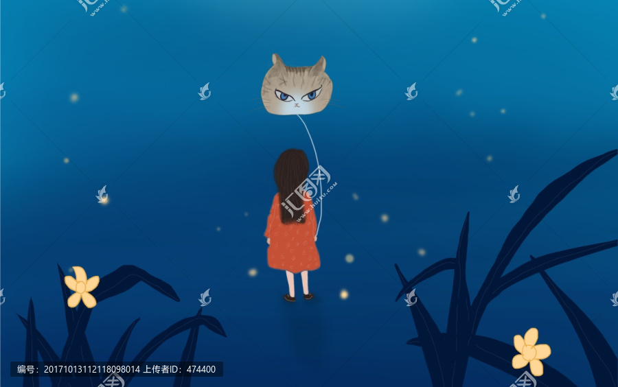 海底世界,貓,女孩