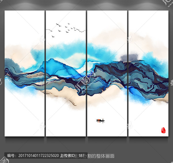 水墨暈染,客廳沙發(fā)水墨背景