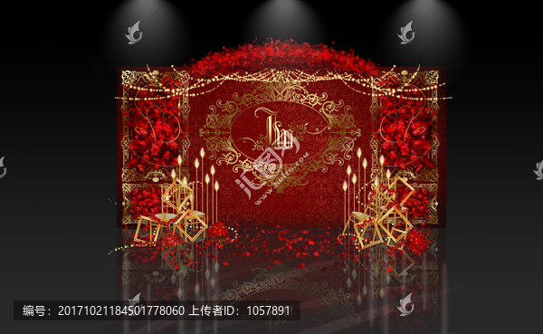 紅金婚禮迎賓區(qū)
