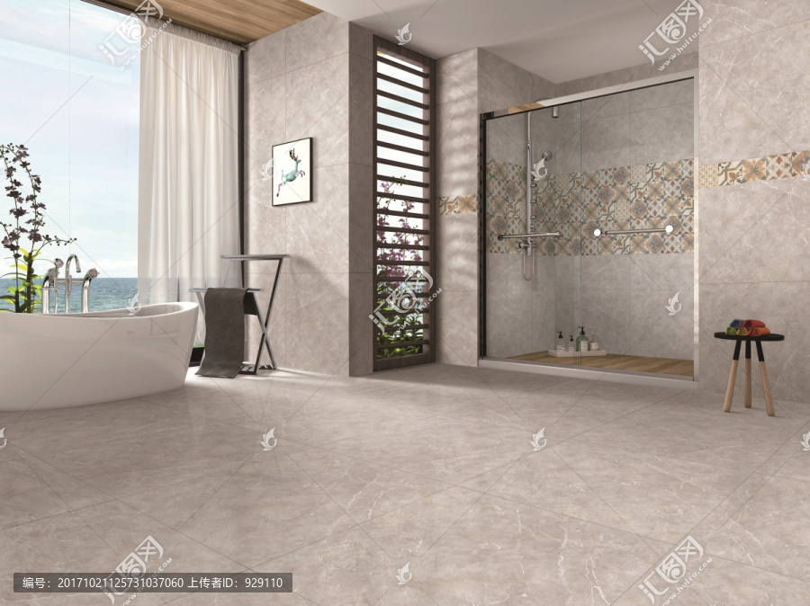 水泥砖效果图浴室