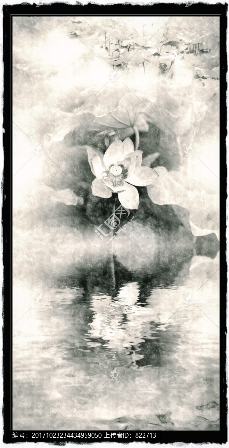 復(fù)古荷花掛畫(huà)