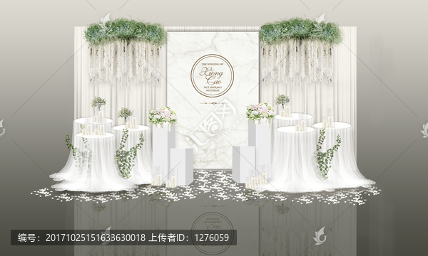 白綠金簡約森系婚禮效果圖