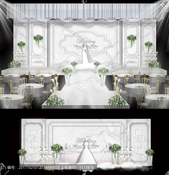 大理石婚禮,白色婚禮,浪漫婚禮