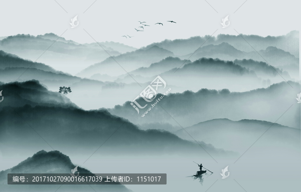 意境山水,水墨畫(huà)