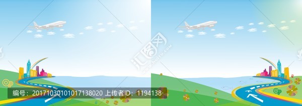 童趣畫卷,簡筆畫,藍天大海城市