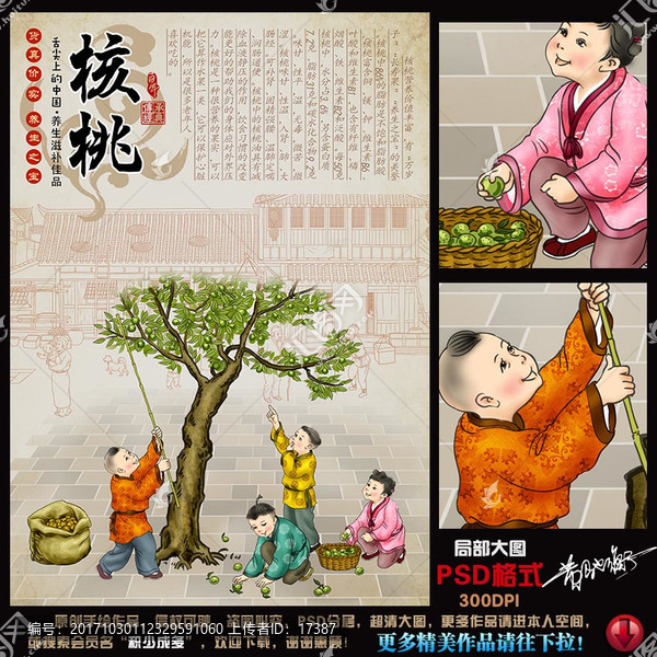 土特產(chǎn),核桃,古代人物,包裝