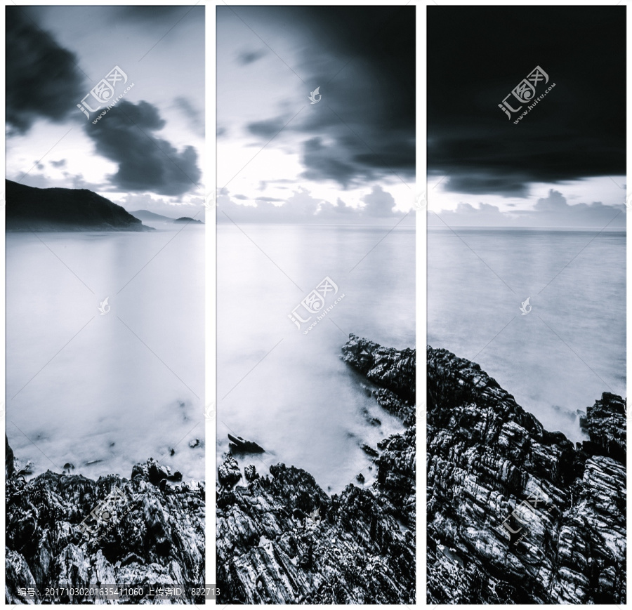 水墨山水風(fēng)光三聯(lián)畫