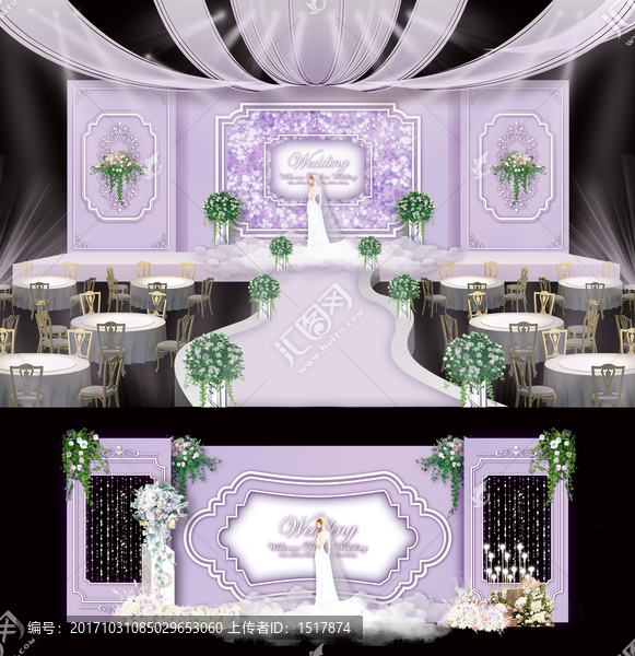 紫色婚礼,婚礼背景,韩式婚礼