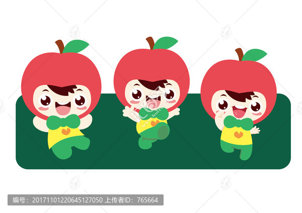 卡通小蘋果,可愛蘋果素材