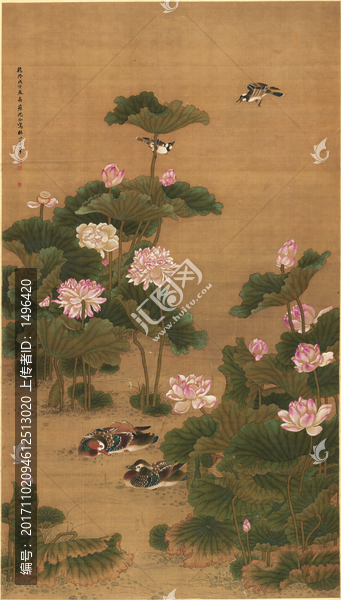 荷塘鴛鴦圖