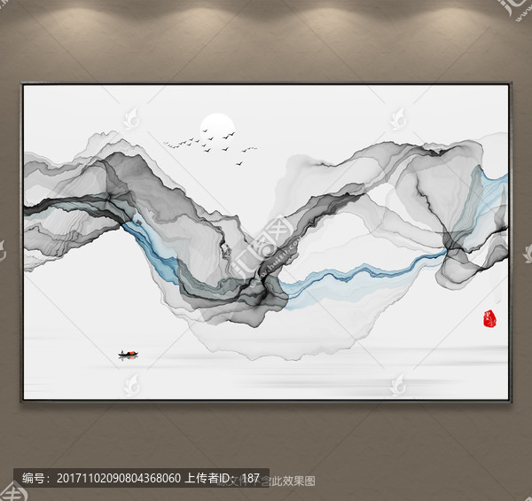 抽象意境水墨畫,客廳沙發(fā)水墨畫