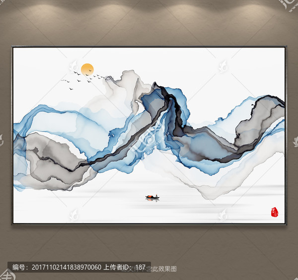 現代抽象意境水墨背景,水墨裝飾