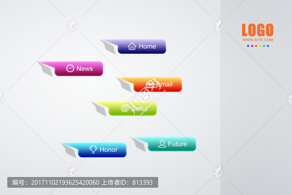 質(zhì)感彩色按鈕導(dǎo)航