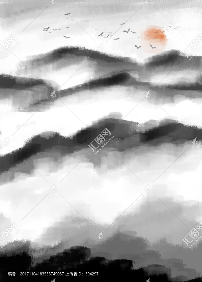 抽象水墨畫,寫意山水畫