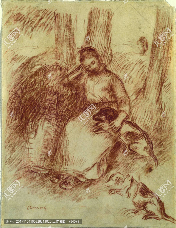雷諾阿素描畫