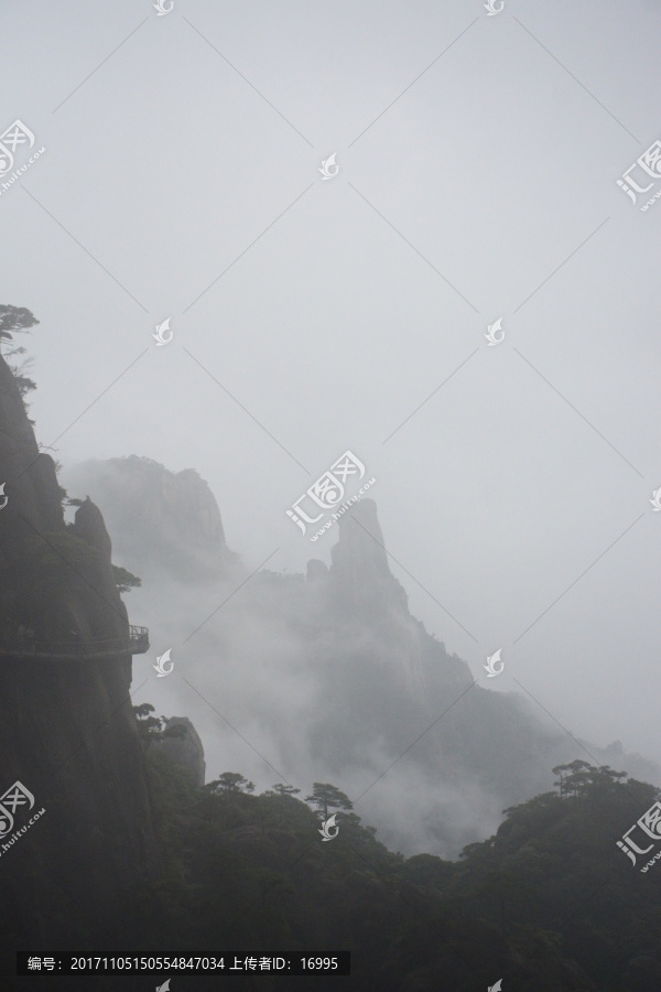 水墨画素材,三清山风景