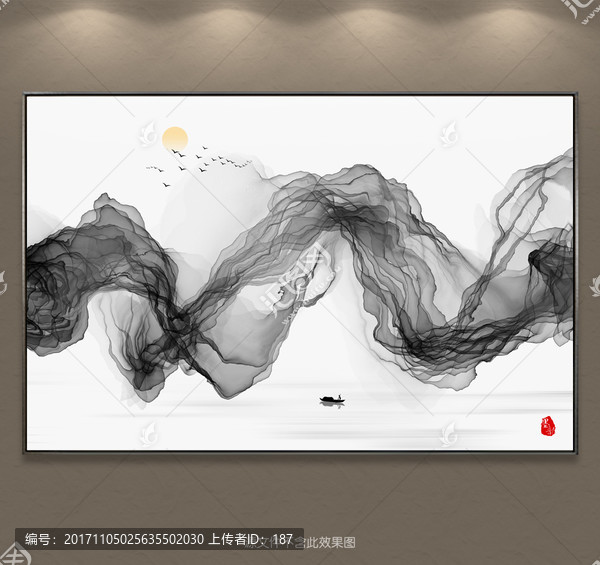 新中式抽象意境水墨畫(huà)