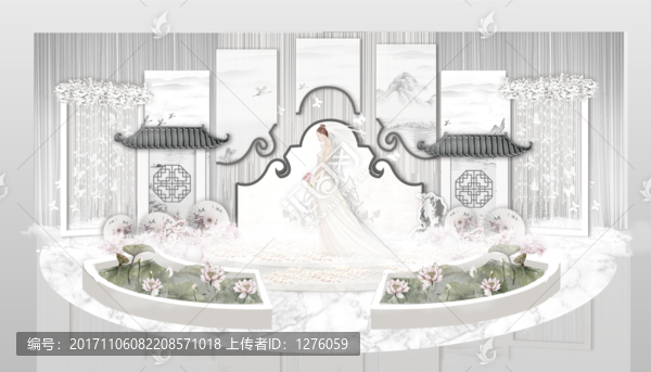 中式民國淡雅江南水鄉(xiāng)婚禮迎賓區(qū)