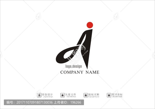 美容logo字母AJ