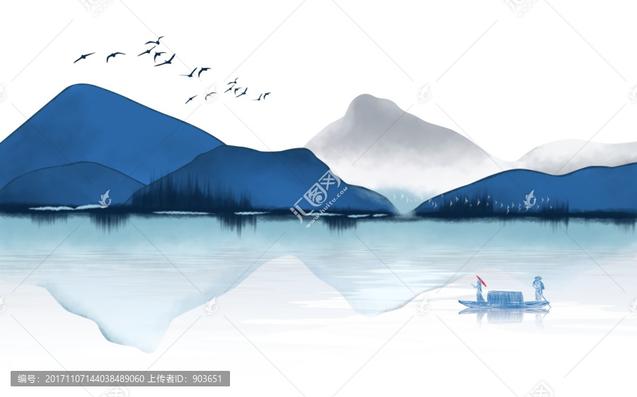 新中式山水風(fēng)景（tif分層）