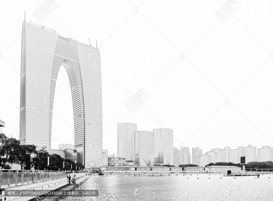 蘇州建筑線描,合成