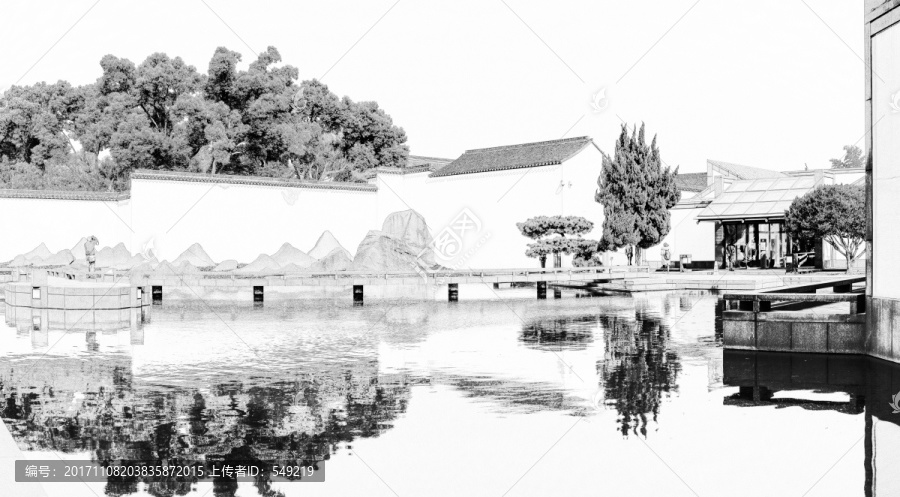 蘇州建筑線描,合成