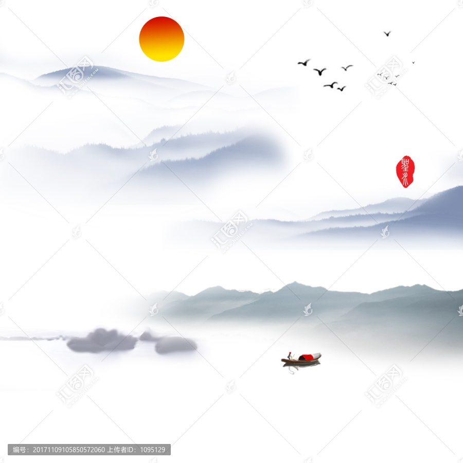 中國風(fēng)水墨山水畫