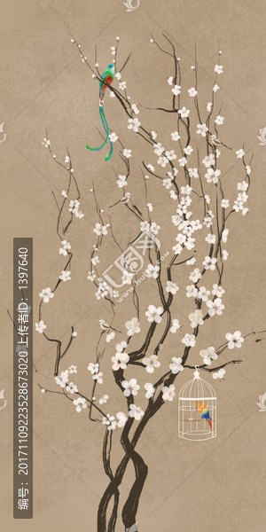 花鳥壁畫