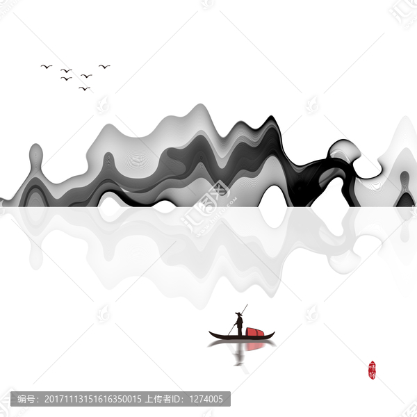 新中式極簡(jiǎn)中國(guó)風(fēng)水墨山水意境
