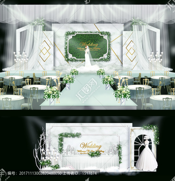 白綠婚禮,綠色婚禮,森林婚禮