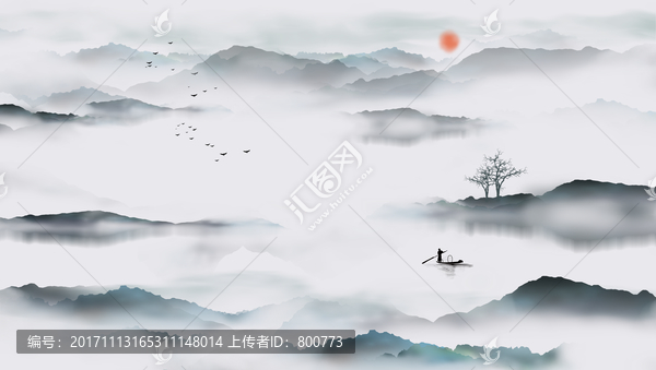 新中式水墨山水裝飾畫