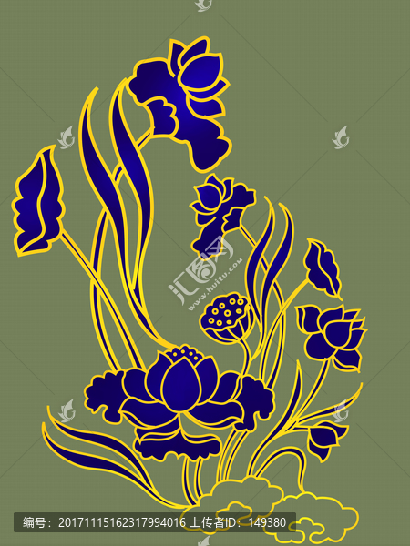 荷花底紋