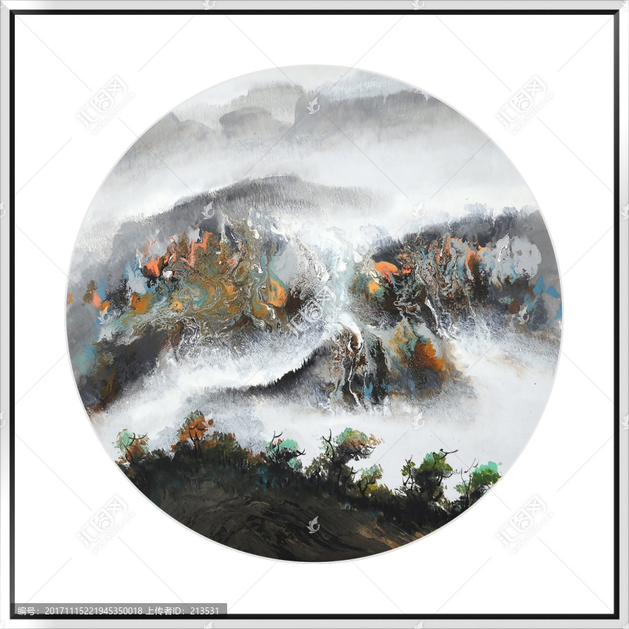新中式風(fēng)格意境水墨山水畫